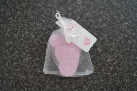 Geboorte bedankje It's a Girl Baby Shower voetje met label