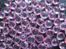 Facet rondel roze 12 bij 7 mm