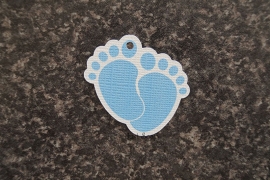 Label Babyvoetjes Blauw