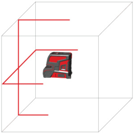 CL202R SET kruislijnlaser zelfnivellerend 2 lijnen met opdraaibaar statief - Rood