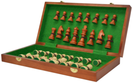 Schaak-klapcassette hout ingelegd 40 cm