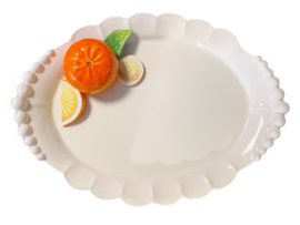 LA03 Grote ovale platte schaal Sinaasappel