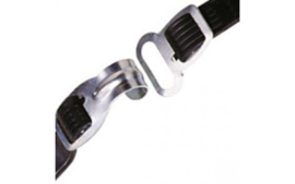 Korte snelbinder Bibia met haak / oog 50 cm - zwart