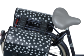 Dubbele fietstas Basil Urban Load 48-53 liter - zwart / wit reflective