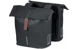 Dubbele fietstas Basil City - 28-32 liter - zwart