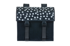Dubbele fietstas Basil Urban Load 48-53 liter - zwart / wit reflective