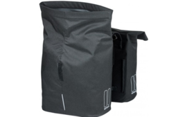 Dubbele fietstas Basil City - 28-32 liter - zwart