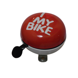 Ding Dong Bel 60 mm I Love My Bike rood