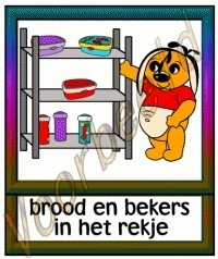 Brood en bekers in het rekje  - KLAS