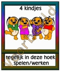 4 kindjes tegelijk in deze hoek spelen / werken - SCHHoek