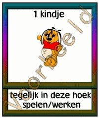 1 kindje tegelijk in deze hoek spelen / werken - SCHHoek