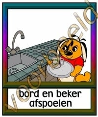 Bord en beker afspoelen