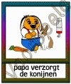 Papa verzorgt de konijnen - DIE