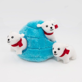 ZippyPaws Holiday Zippy Burrow Polar Bear Igloo