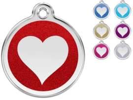 Red Dingo Penning Heart Glitter 7 kleuren