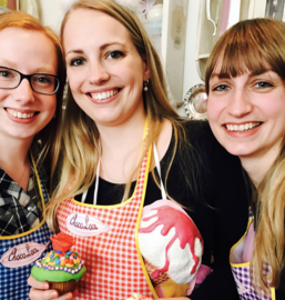 Decorating cupcakes