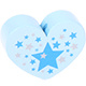 Hartje (XL) Babyblauw met sterretjes