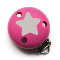 Speenclip Fuchsia & Ster Zilver