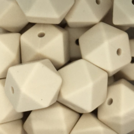 Siliconenkraal Hexagon 14mm Beige