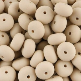 Siliconenkraal Abacus 14x8mm Beige