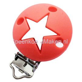 Siliconenclip Rood met ster