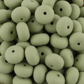 Siliconenkraal Abacus 14x8mm Green-Tea