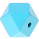 Houtenkraal 18mm Hexagon Turquoise