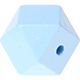 Houtenkraal 18mm Hexagon Babyblauw