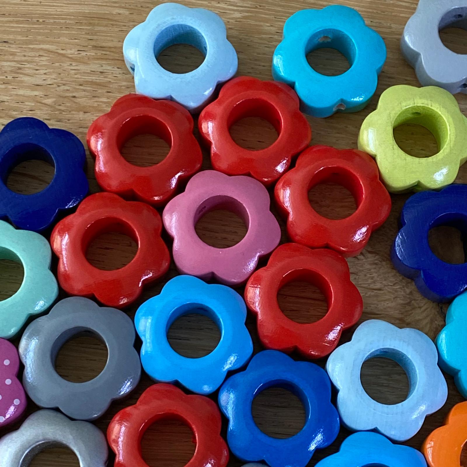 Houten bloemkralen 152 stuks