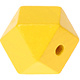 Houtenkraal 18mm Hexagon Geel