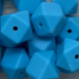 Siliconenkraal Hexagon 14mm Aquablauw