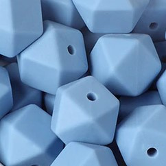 Siliconenkraal Hexagon 14mm Hemelsblauw