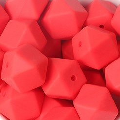 Siliconenkraal Hexagon 14mm Scarlet