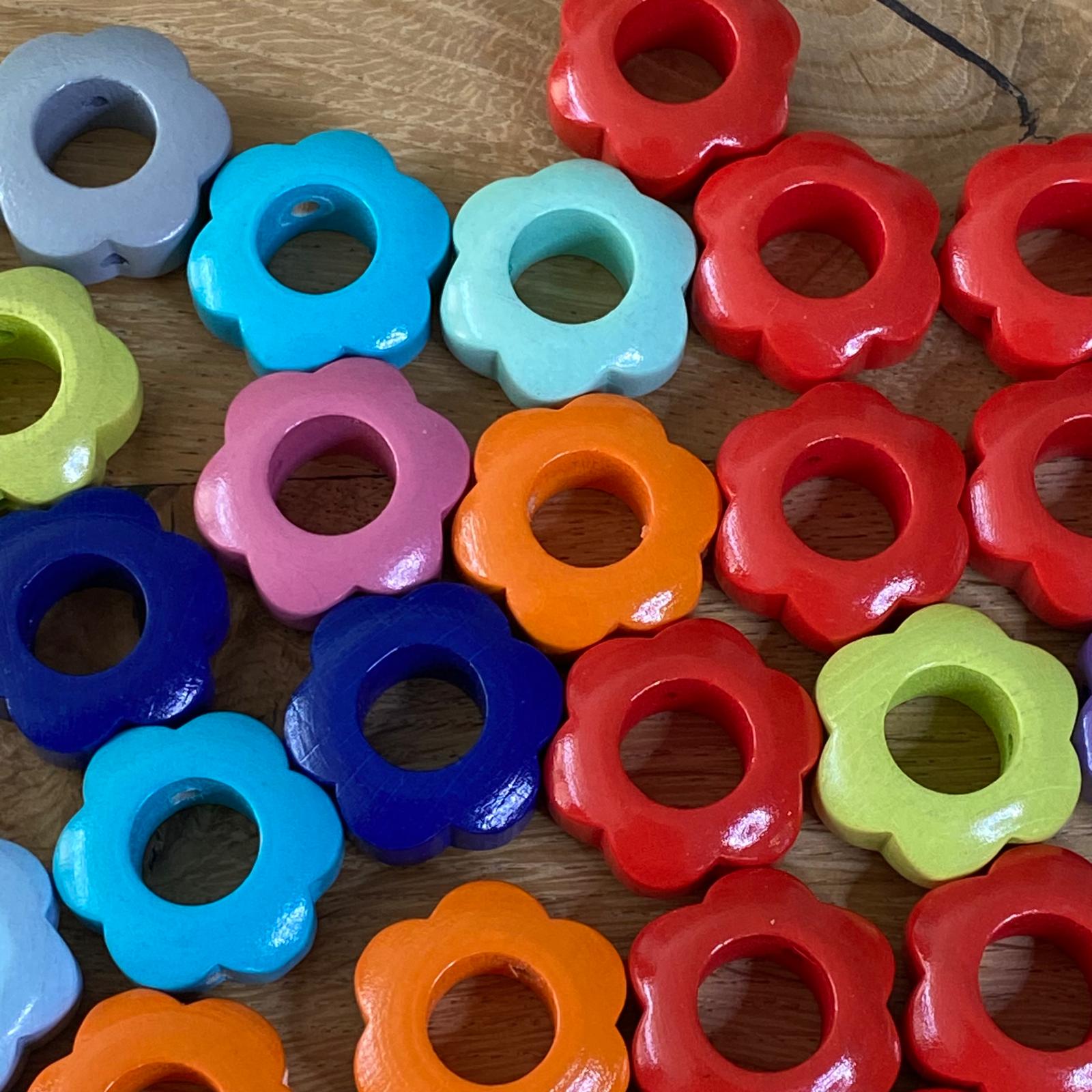 Houten bloemkralen 152 stuks