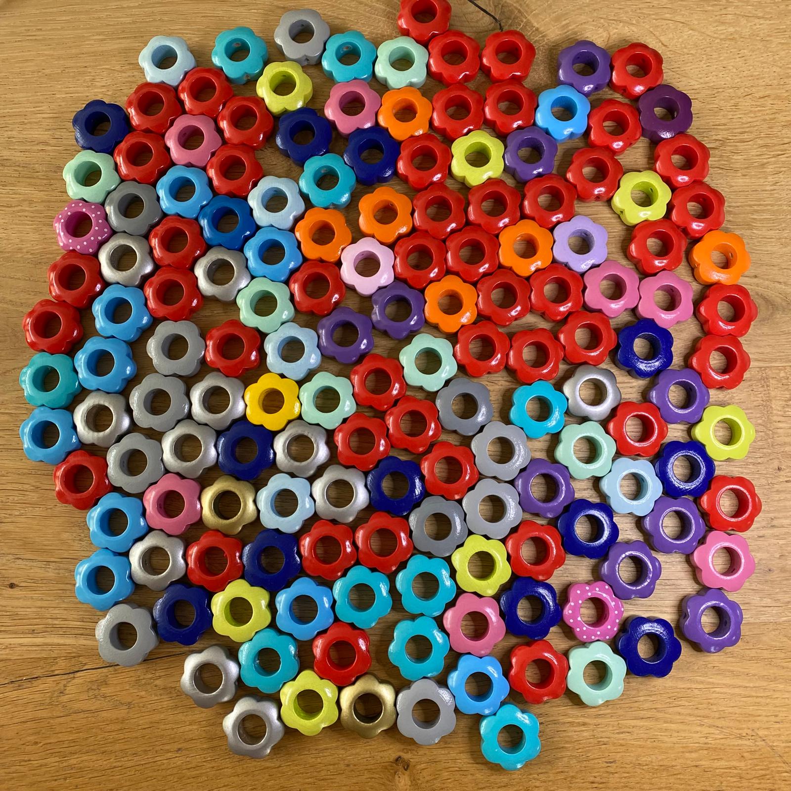 Houten bloemkralen 152 stuks