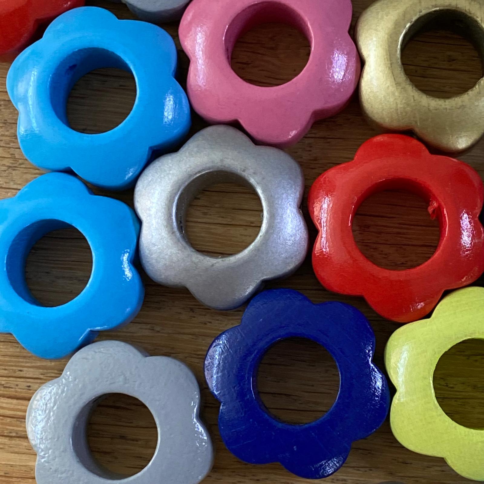 Houten bloemkralen 152 stuks