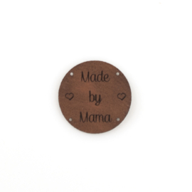 Leren label 35mm 'Made by Mama' Baybrown 2st.