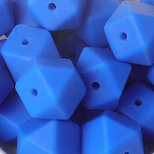 Siliconenkraal Hexagon 14mm Donkerblauw