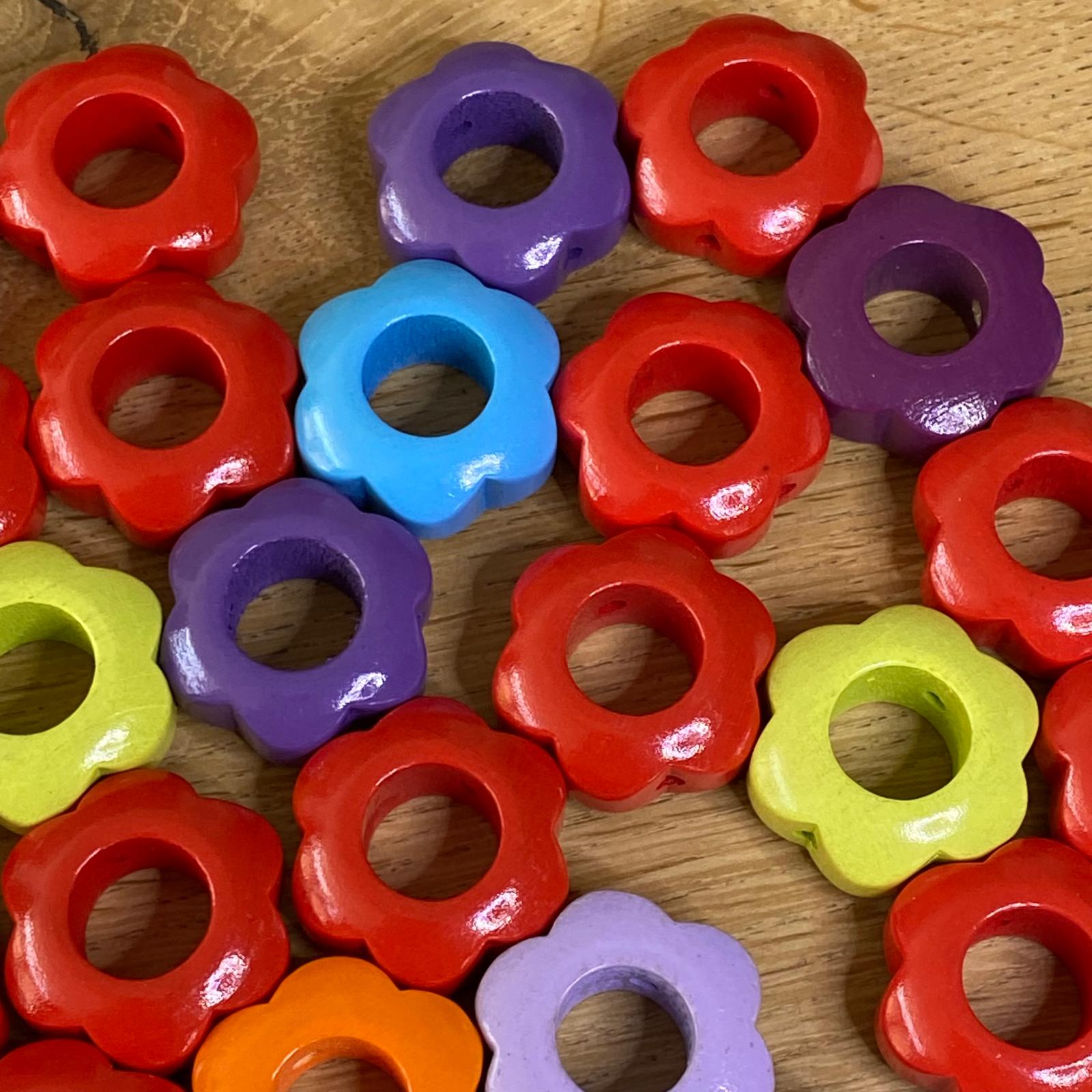 Houten bloemkralen 152 stuks