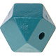 Houtenkraal 18mm Hexagon Donkerturquoise