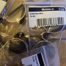 Poppenbrilletje Koper 85mm (15 stuks)