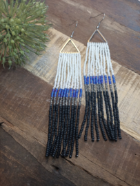 Oorbellen Triangle Fringe Blauw