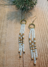 Oorbellen Fringe White/Copper/Gold