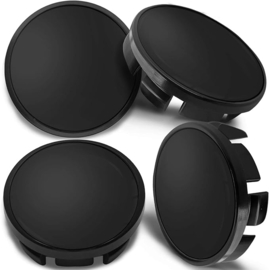 Set van 4 zwarte naafdoppen, buitenmaat 65 mm en klemmaat 56 mm