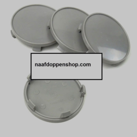 Set van 4 grijze naafdoppen,  buitenmaat 68,5 mm, klemmaat 65,5 mm, geschikt voor stickers