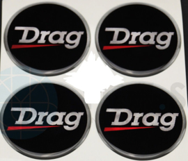 Siliconen embleemstickers Drag motief, set van 4, zelfklevend, 55 mm doorsnede