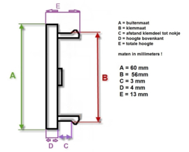 Set van 4 licht gebolde grijze naafdoppen, buitenmaat 60 mm en klemmaat 56 mm