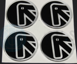 Siliconen logostickers motief pijl, set van 4, zelfklevend, 60 mm doorsnede
