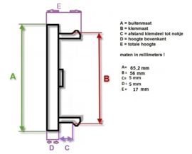Set van 4 chroomkleurige naafdoppen, buitenmaat 65,2 mm en klemmaat 56 mm