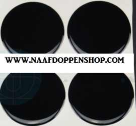 Zwarte siliconen stickers, set van 4, zelfklevend, 60 mm doorsnede